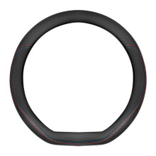 Car Steering Wheel Cover – Anti-Slip, Breathable, Universal Fit for Volkswagen Jetta 2013–2019 – Red & Blue Line D-Shape