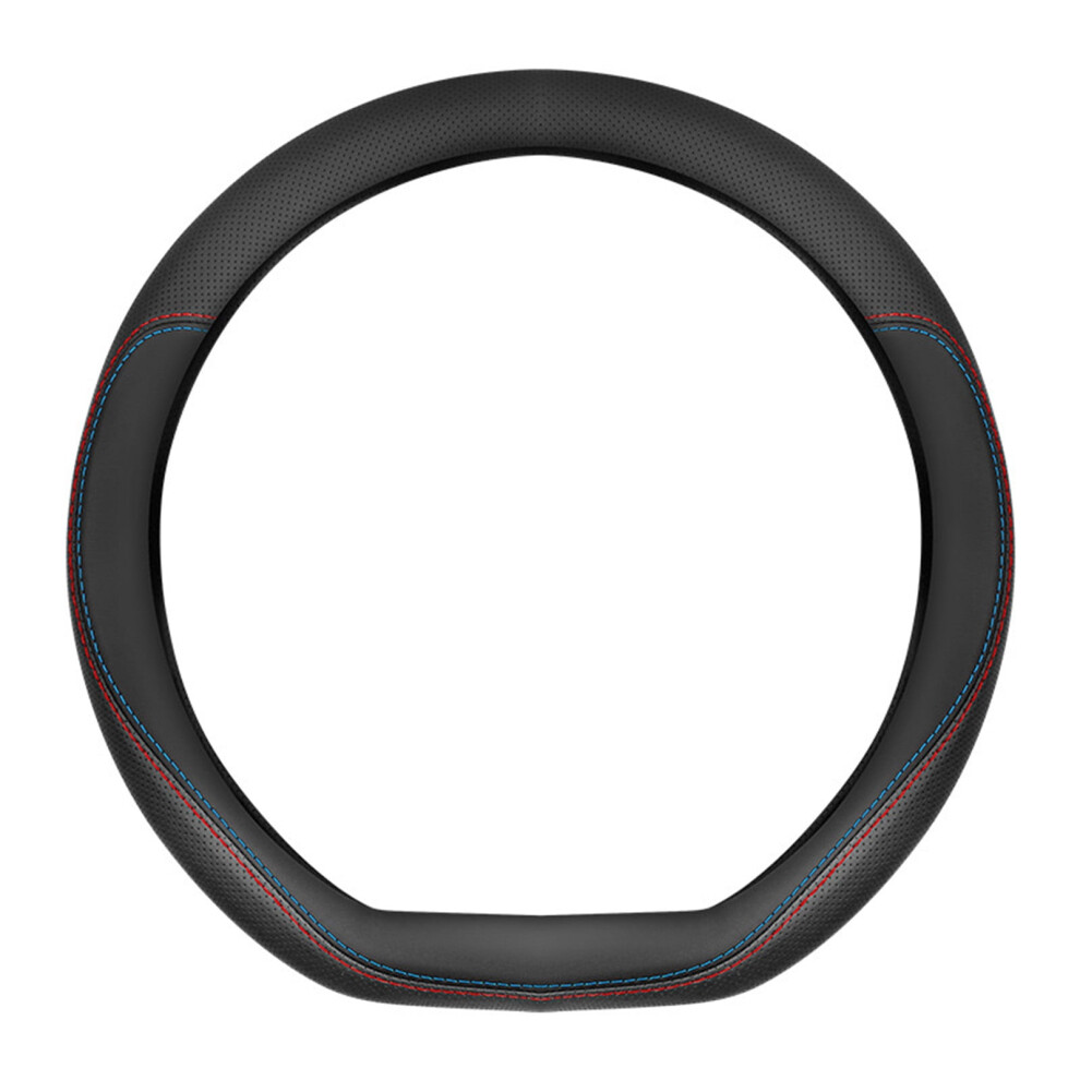 Car Steering Wheel Cover Â Anti-Slip, Breathable, Universal Fit For Volkswagen Jetta 2013Â2019 Â & Line D-Shape Red/Blue 9464372771318
