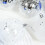Christmas Ball Ornament Set Blue Silver Tree-Themed 4