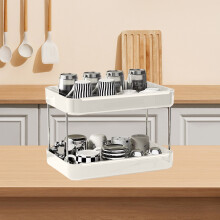 Kitchen Cabinet Organizer & Portable Countertop Spice Rack – Compatible with Standard Cabinets