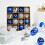 Christmas Ball Ornament Set Blue Silver Tree-Themed 6