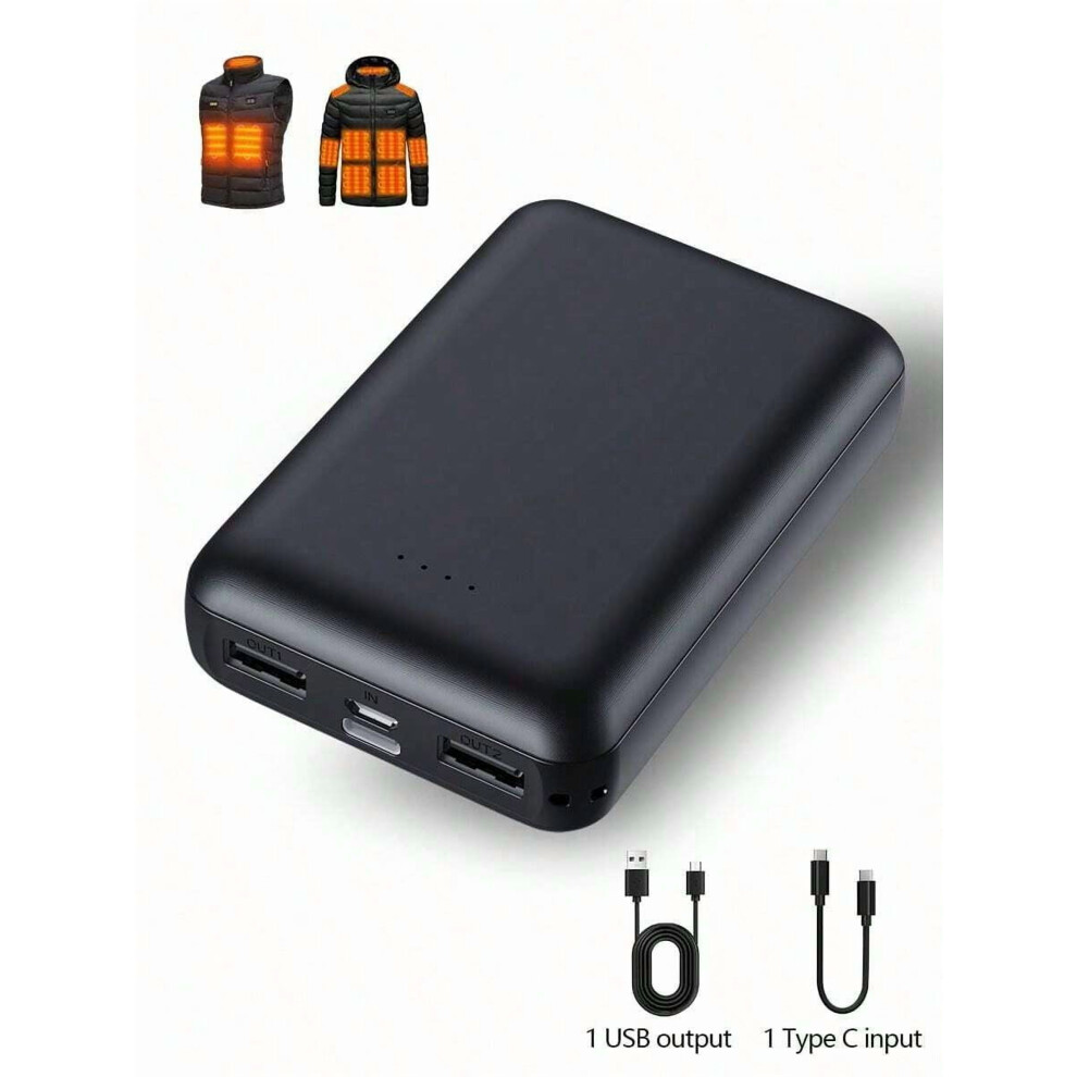 10000Mah Power Bank With 5V/2A Usb Output Â Compatible With Iphone, Ipad, Wireless Headphones, Watch, Heated Vest & More; Black 9464372770755