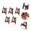 Topbathy5Pcs Μίνι Καβαλέτο Μαυροπίνακα Ρεαλιστικό Σχεδιασμό Ξύλινο Καφέ Μίνι 4