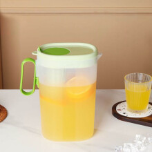 Water Pitcher with Removable Lid and Fruit Infuser, 1.8 Liter Shatterproof Water Jug for Hot/Cold Water, Flavor-Infused Beverage & Iced Tea (Orange)