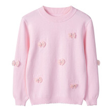Girls Sweaters Toddler,Holiday Sweater Kids,Crew Neck Plain Child Clothing,Pink,Size 7-8T