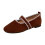 Willtoo Women's Square Toe Ballet Flats Suede Ankle Strap 2