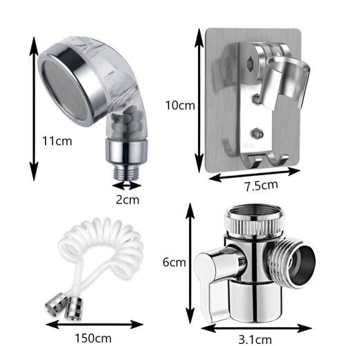 Ensemble de douchette réglable avec flexible long pour lavabo 2