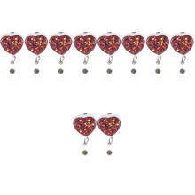 10St Draagbare Roze Badge Houder Hartvormig Duurzaam Id Kaart Clips