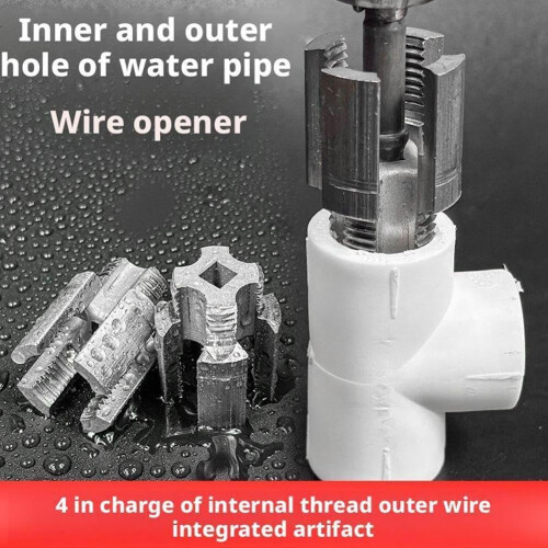 Integrated Pipe Threading Tool, Electric Drill Compatible, for PVC, 1/2" & 3/4" (DN15/DN20), 2025 New Rethreading Kit 2