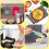 3Pcs Cotton Potholder with 3pcs Silicone Scraper for Baking Multicolor Rectangle Pot Holder 6