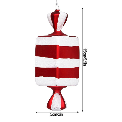 Christmas Candy Pendant Ornaments Red White 7PCS 1