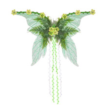 DAMAI Green Fairy Wings for Women – Woodland Elf Wings with Flowers, Leaves & Vines, Floral Vine Butterfly Accessory, Compatible with Fantasy &