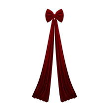 Velvet Decorative Bow with Long Tails for Wall Door or Gift Wrapping Elegant Soft Fabric Ornament Home Party Decor