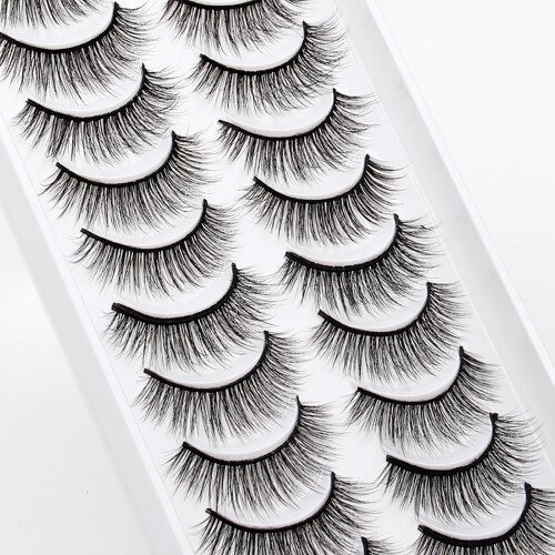 10 Pairs 8D Dramatic Wispy Cat Eye False Eyelashes – Volume Lash Multipack Kit, Compatible with Natural Lash Extensions 1