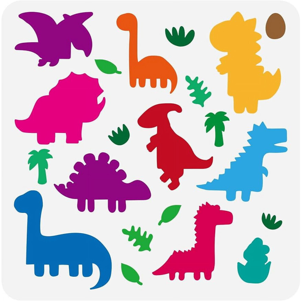 1Pc Cartoon Dinosaurs Painting Stencil Drawing Template On Wood Wall Fabric Furniture 11.8X11.8inch 9464372771554