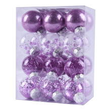 24Pcs Mini Christmas Balls Ornaments, Small Shatterproof Christmas Baubles for Xmas Christmas Tree, Hanging Ball for Holiday Wedding Party Decoration