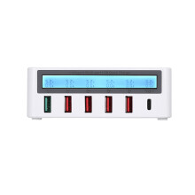 Smart Charging Station 6 Ports LCD Wireless Dock 40W Black or White