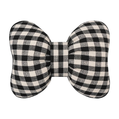 Karymi Bow Ribbon Lumbar Pillow 38x30cm Black 1
