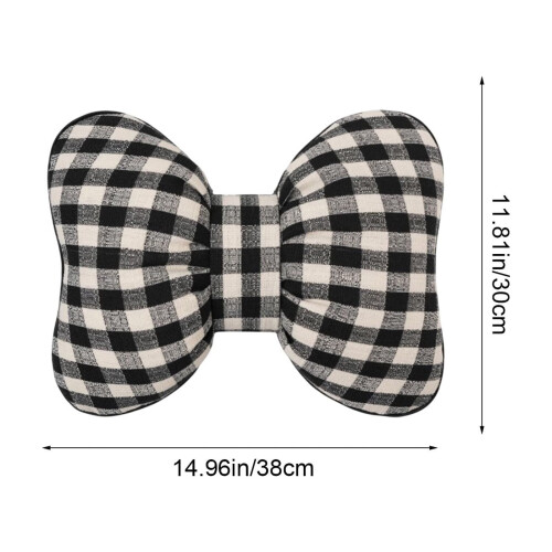 Karymi Bow Ribbon Lumbar Pillow 38x30cm Black 2