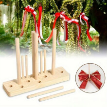 Vintage Wooden Bow Maker Tool, Large Knotter for Wreath Corsage & Christmas Bows, Adjustable Ribbon Craft Tool with Wooden Rods