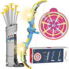LED Kids Archery Set with 10 Suction Cup Arrows, Light-Up Bow & Adjustable Quiver | Indoor/Outdoor Toy for Ages 4-12 | Birthday Gift | Compatible