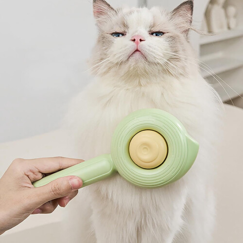 Pet Comb for Cats and Dogs with Release Button Green 1