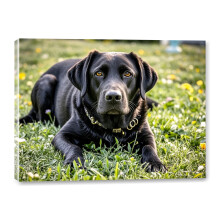 Black Labrador Retriever Canvas Wall Art, 12x16 Inch Framed Print for Bedroom, Living Room, Office & More