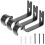 3 Pcs Curtain Rod Bracket Rods Mounting Brackets Black Hooks Curtains 6