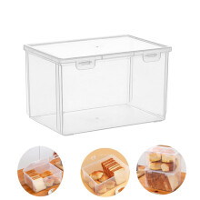 1pack Fresh Bread Container Reusable Toast Food Storage Box Clear Desk Organizer Portable Cookies Container for Pantry and Fridge 12.6x9.1x5.5"