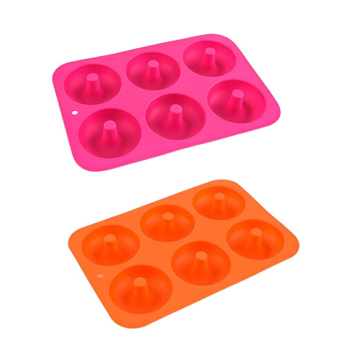 6-Piece Silicone Donut Mold Baking Set – Multicolor, Compatible with PRYESS 1