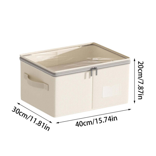 Karymi Clothing Storage Box Double Zipper Clear Window 2