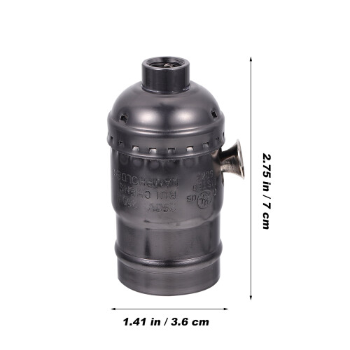 Aluminum Vintage Light Socket E27 Pull Chain Switch Lamp Holder Pull Zipper 1
