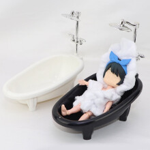 2Pcs Miniature Bathtub for Dollhouse Accessories Bathtub Shape Plastic 6.3x6.1x3.7in