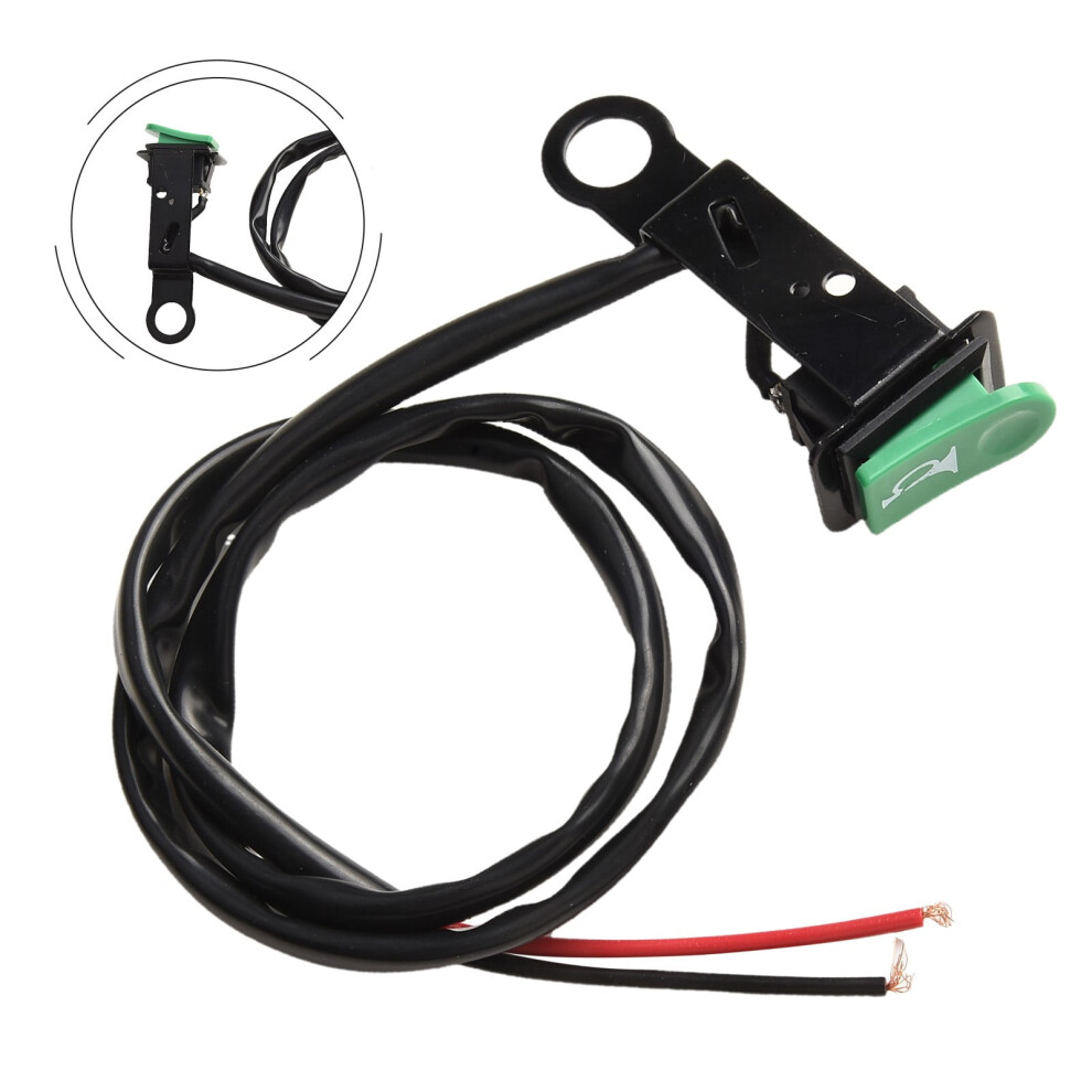 Abs Motorcycle Horn Push Button Switch With 10Mm Mirror Installation Hole Green 9165521901142