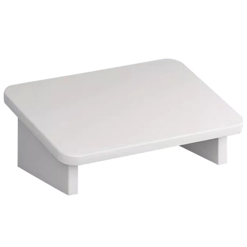 ibasenice Kitchen Step Stool Wood Foot Rest Ergonomic Design White 1Pack 2