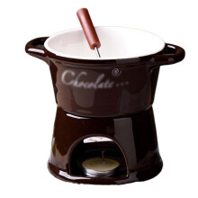 陶瓷 fondue 套装 巧克力奶酪用 茶烛加热配1叉