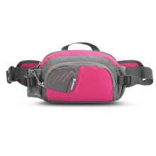 Sports Waist Bag with Bottle Holder, Multifunctional Fanny Pack, Sling Waist Pack (Rose Red)