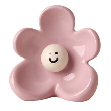 Ceramic Flower Vase, Smiley Face Floral Vase for Room Decor, Flower Pot for Desk, Bedroom, Office