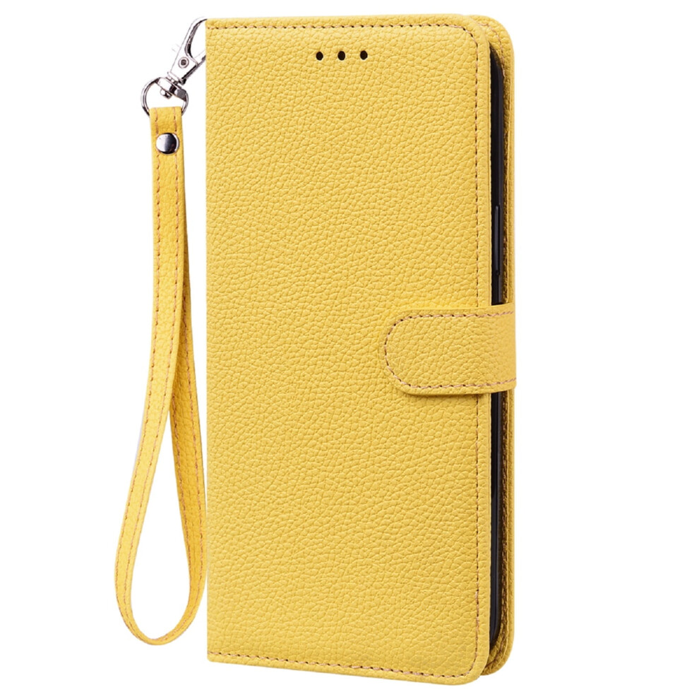 Compatible With Samsung Galaxy S21 Wallet Case Â Pu Leather Magnetic Flip Cover With Wrist Strap, Kickstand & Card Slots, Yellow 9193271255734
