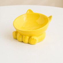 AuroraX Ceramic Dog Bowl No Spill Elevated Cat Bowls for Indoor Cat Dog,Tilted Cute Resistant Cat Food Dish,Cat Puppy Dog Gifts