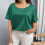 Women's Plus Size Solid Blouse Round Neck Short Sleeve 3