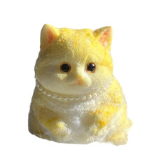 Siamská kočka Taba Squishy – Měkký kawaii antistresový míček pro koťata, senzorická hračka a dárek na párty (zlatý) – Kompatibilní