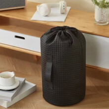 Niet-geweven opbergtas met trekkoord, ronde cilindrische was- en opbergtas voor kleding, speelgoed, dekens en reisbenodigdheden – compatibel met