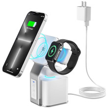 4-in-1 Fast Charging Station Compatible with iPhone & Watch – Wireless Stand with Bluetooth Speaker, Safe for iPhone 15/14/13/12/11, AirPods, iWatch