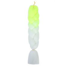 Paquete de 3 extensiones de cabello sintético resistente al calor de 100 g y 24 pulgadas para trenzas retorcidas y de ganchillo – De amarillo