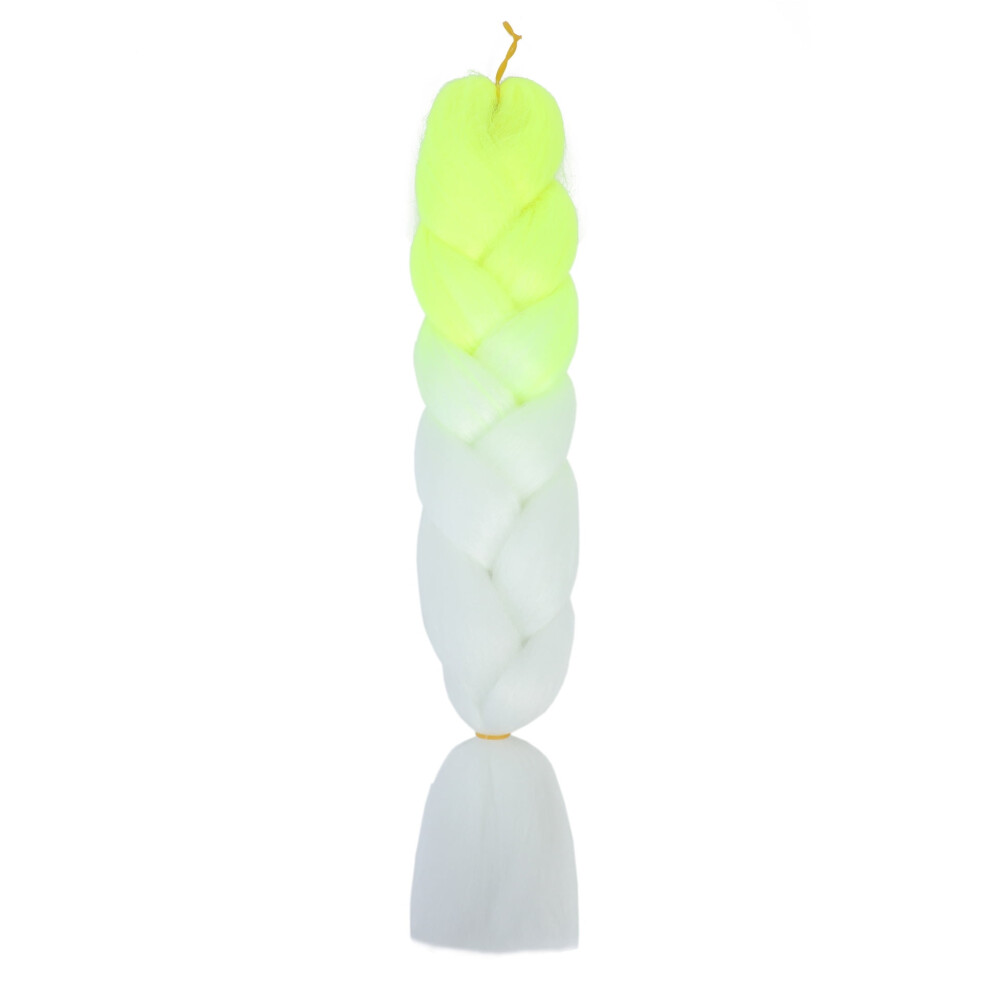 Unisex White,Yellow 3-Pack 100G 24" Heat-Resistant Synthetic Braiding Hair For Twist & Crochet Braids Â Fluorescent Yellow To White