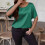 Women's Plus Size Solid Blouse Round Neck Short Sleeve 4