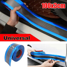 Bande de protection de bas de porte latérale en fibre de carbone bleue pour voiture, 1 mètre