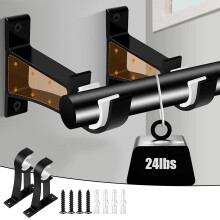 Heavy Duty Curtain Rod Brackets - Durable Curtain Rod Holders for Drapes - Stylish Hooks for Decorative Rods - Hanger for Home Windows