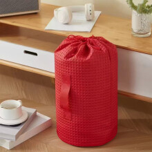 Non-woven opbergtas met trekkoord, ronde cilindrische was- en opbergtas voor kleding, speelgoed, dekens en reisbenodigdheden – herbruikbaar